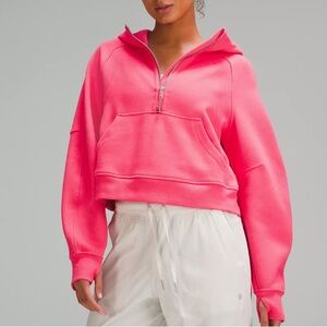 Lululemon Oversized Half Zip Scuba Hoodie Glaze Pink XL/XXL NEW